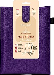 Yeni Nesil Kitap ve Tablet Çantası - Özel Deri Dokulu -Mor - Ephesus Yayınları